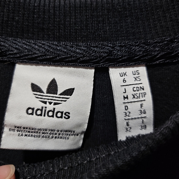 Adidas Trefoil T shirt 3 Stripes Dress Cuffed Sleeves 100% Cotton Sz XS - Picture 4 of 15